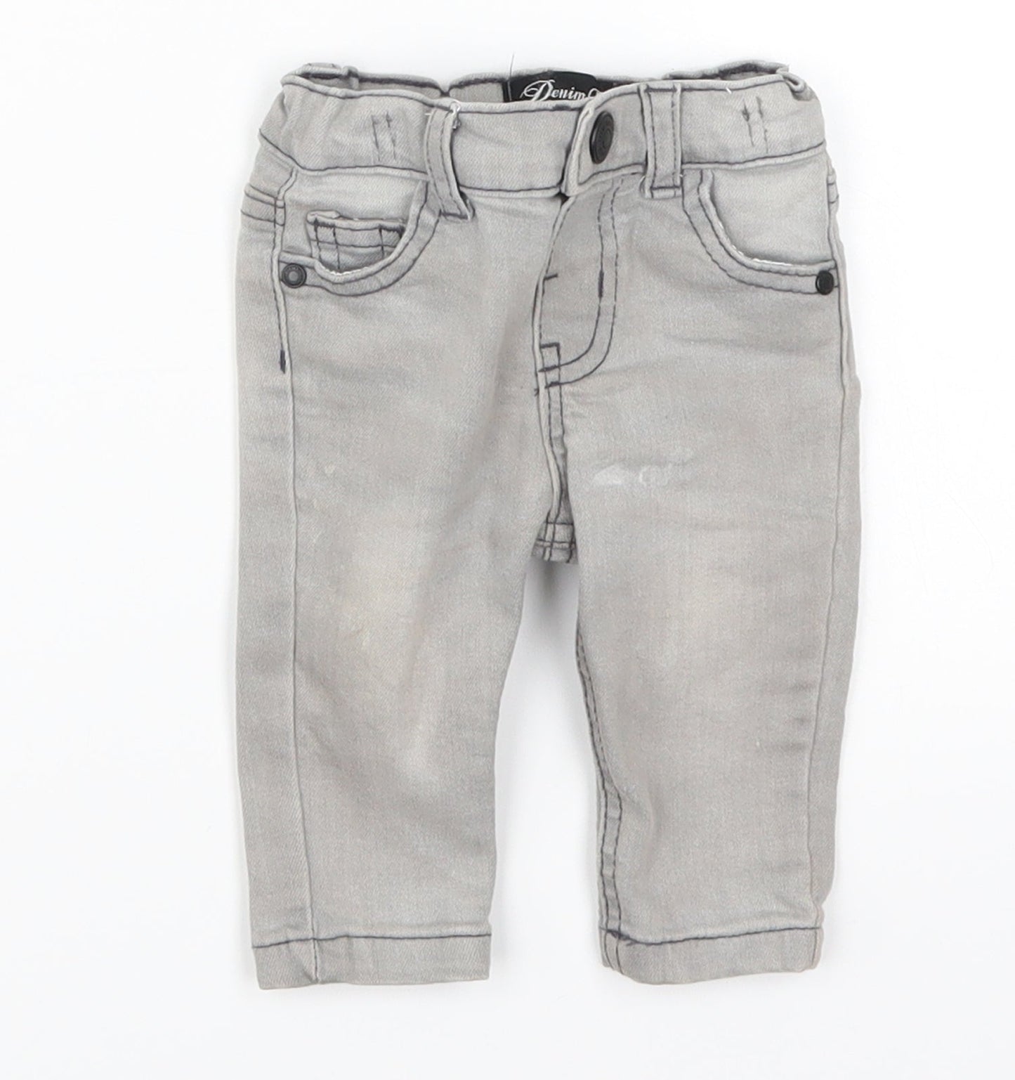 Denim Co Boys Grey  Denim Cropped Jeans Size 0-3 Months