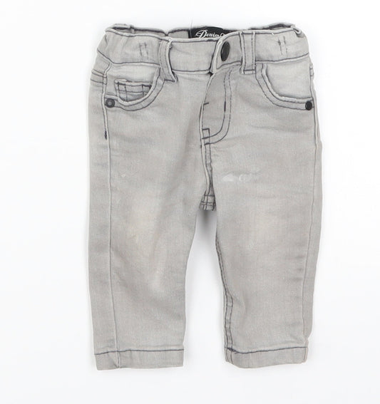 Denim Co Boys Grey  Denim Cropped Jeans Size 0-3 Months