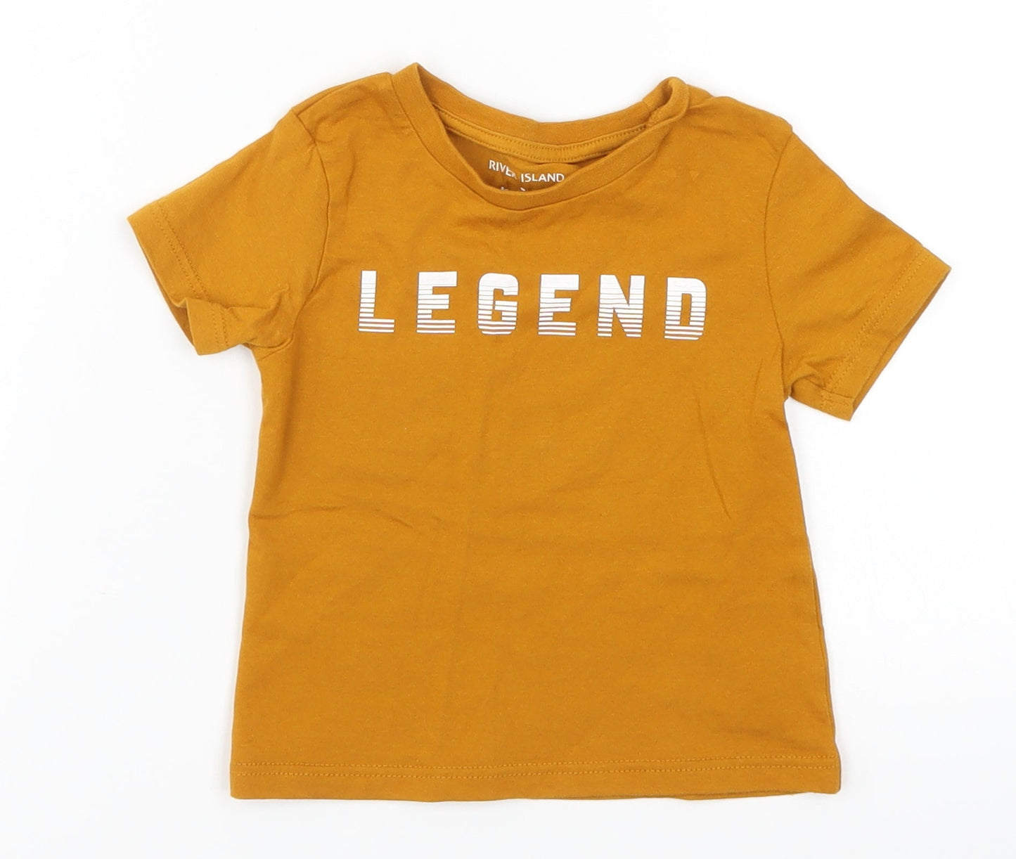 River Island Boys Brown   Basic T-Shirt Size 9-12 Months  - Legend
