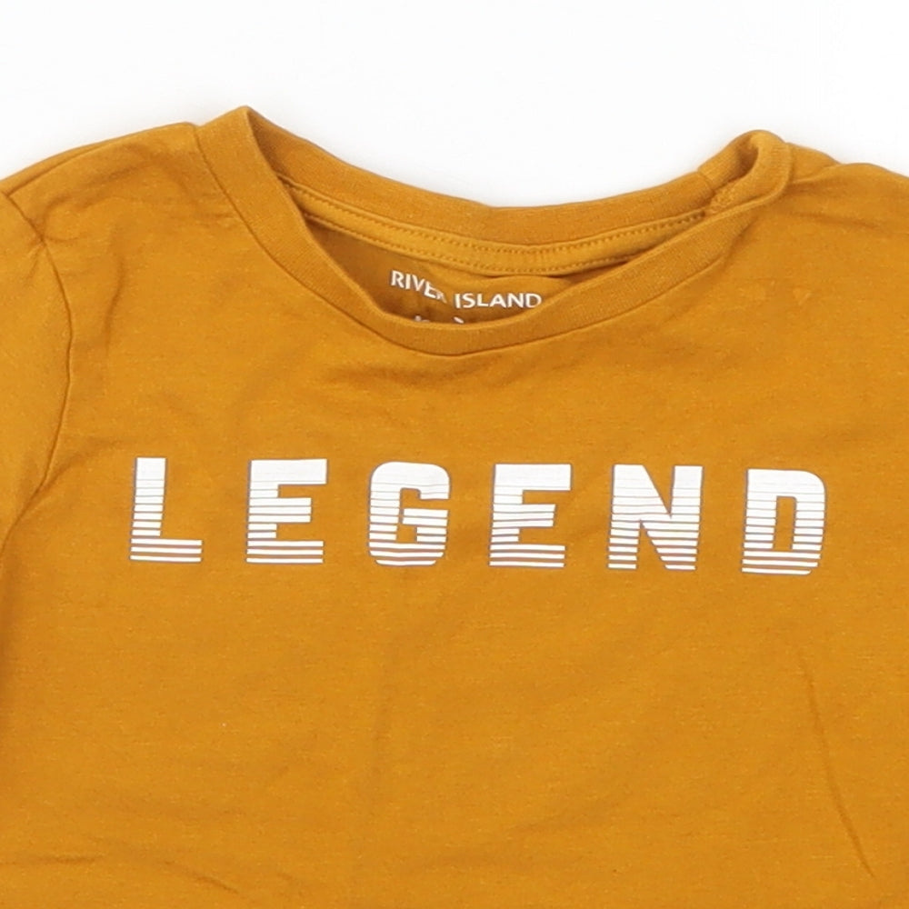 River Island Boys Brown   Basic T-Shirt Size 9-12 Months  - Legend