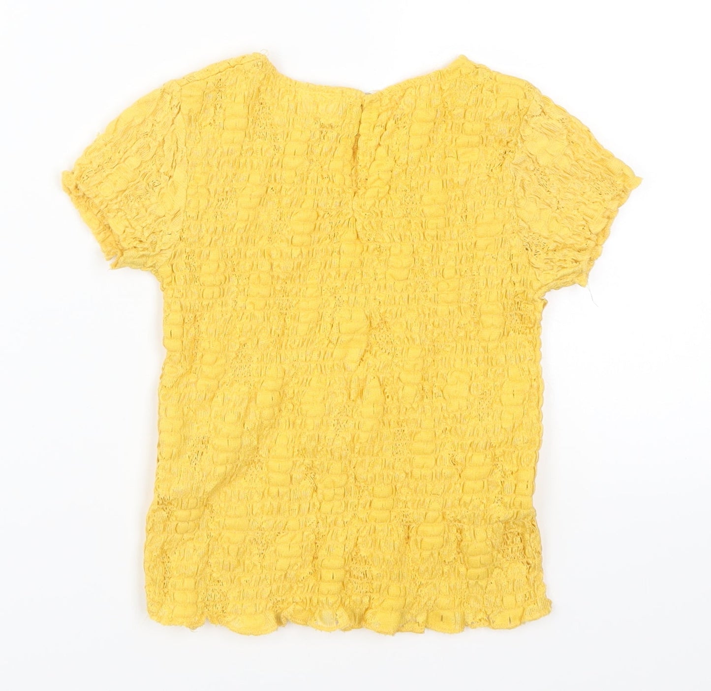 Zara Girls Yellow   Basic T-Shirt Size 7 Years