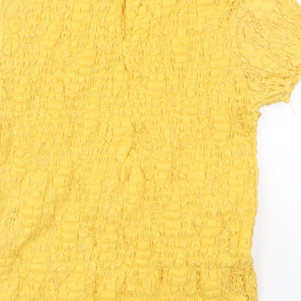 Zara Girls Yellow   Basic T-Shirt Size 7 Years