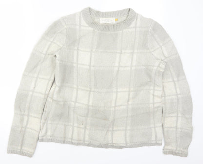 John Lewis Womens Grey Check  Pullover Jumper Size 10