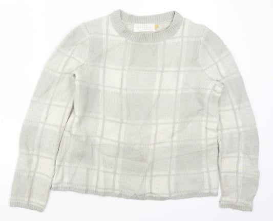 John Lewis Womens Grey Check  Pullover Jumper Size 10