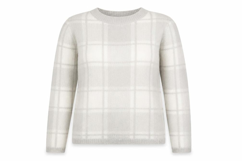 John Lewis Womens Grey Check  Pullover Jumper Size 10