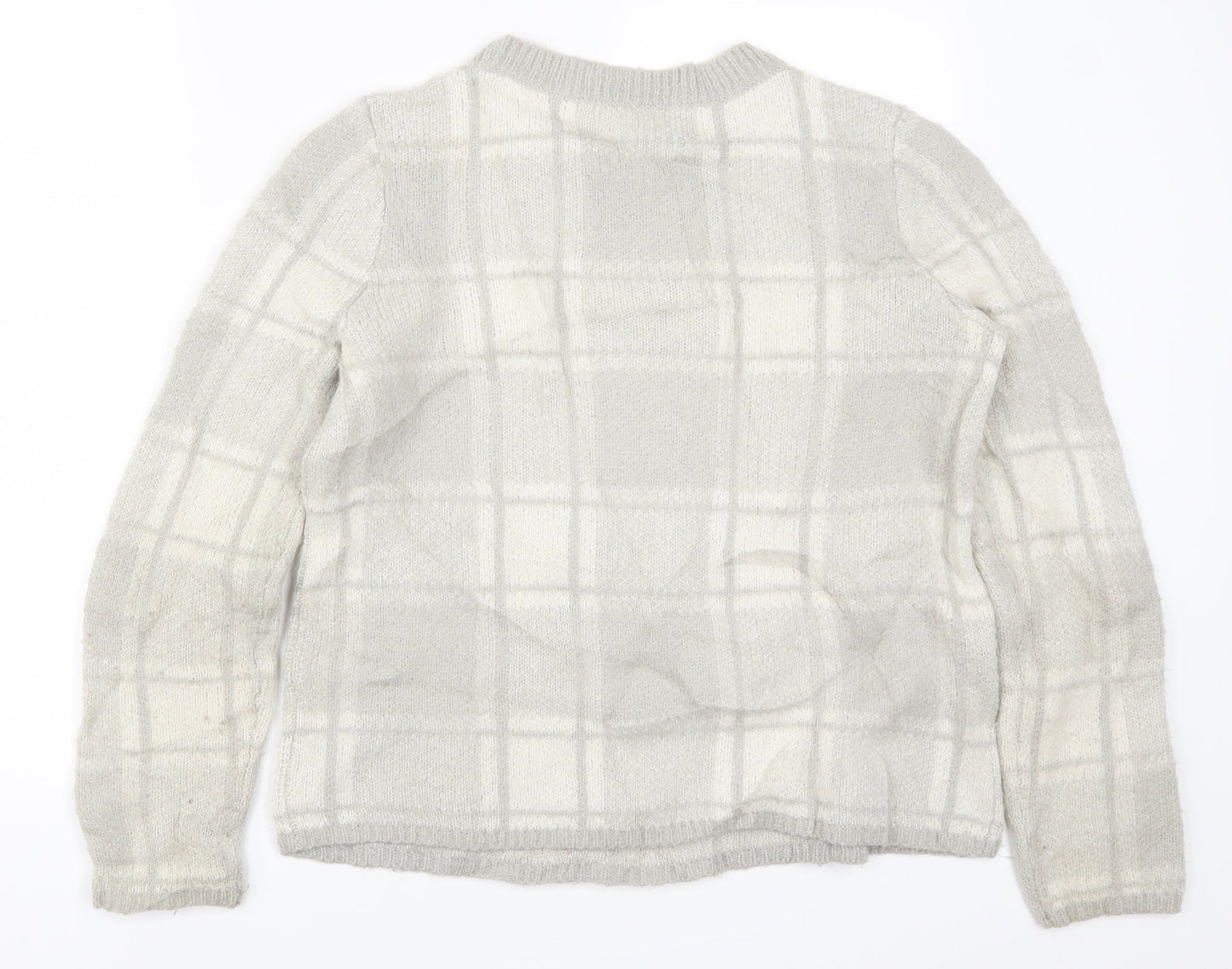 John Lewis Womens Grey Check  Pullover Jumper Size 10