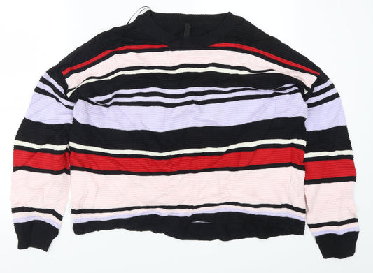 H&M Womens Multicoloured Striped  Pullover Jumper Size L