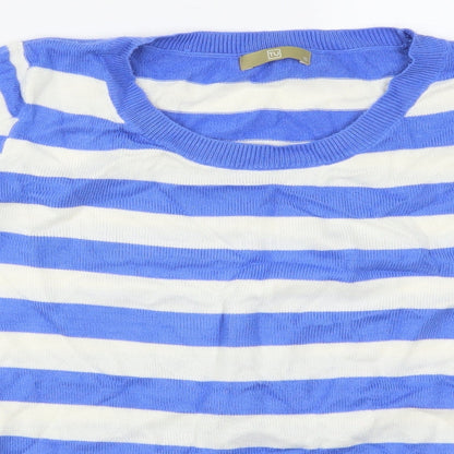 Tu Womens Blue Striped  Pullover Jumper Size 10