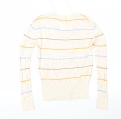 Marks & Spencer Womens Beige Striped  Pullover Jumper Size XS