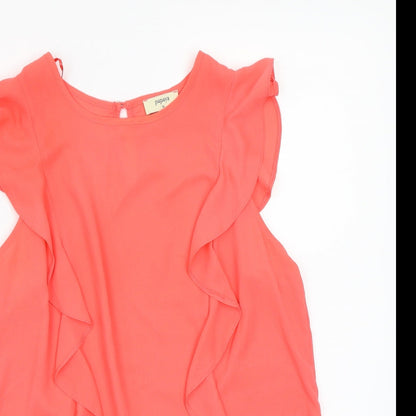 Preloved Papaya Womens Orange   Basic Blouse Size 16 - Detail