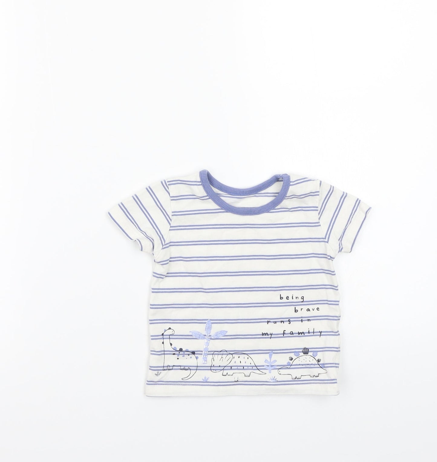 George Baby White Striped  Basic T-Shirt Size 3-6 Months