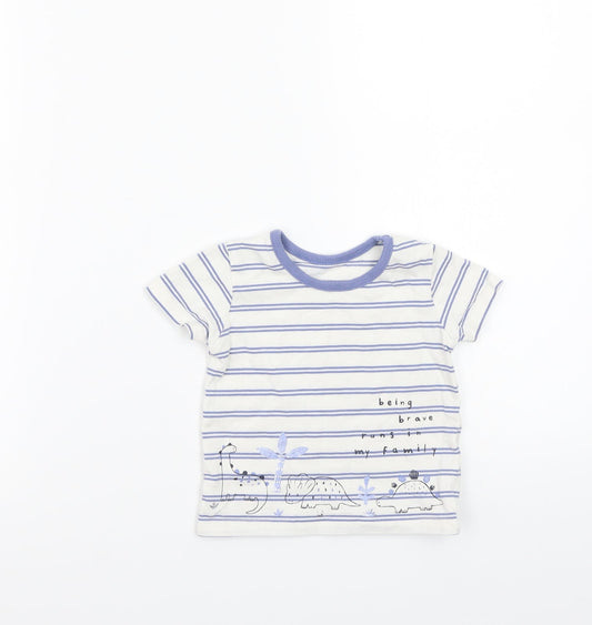 George Baby White Striped  Basic T-Shirt Size 3-6 Months