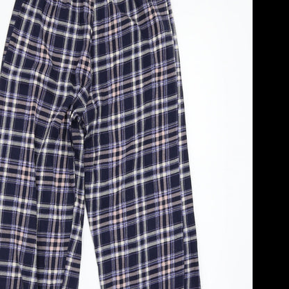 Topshop Womens Blue Check  Sweatpants Trousers Size XS L27 in