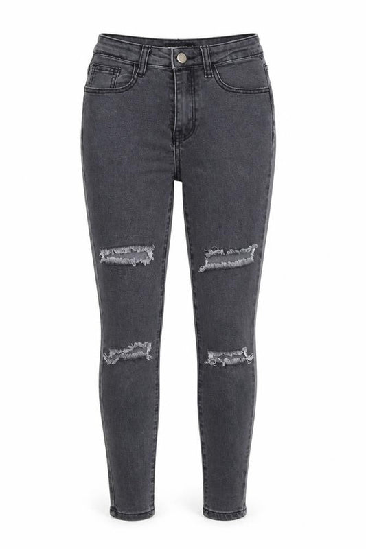 PRETTYLITTLETHING Womens Grey   Skinny Jeans Size 6 L24 in