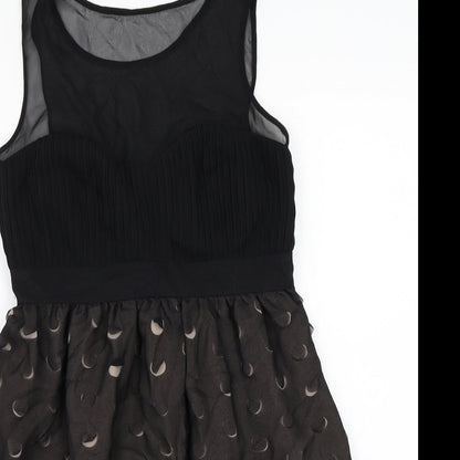 Next Womens Black  Rayon A-Line  Size 8