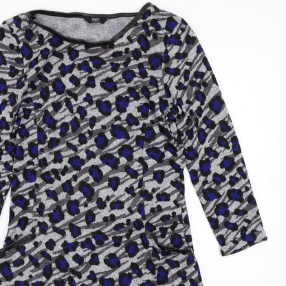 Preloved F&F Womens Grey Animal Print  A-Line  Size 8 - Detail