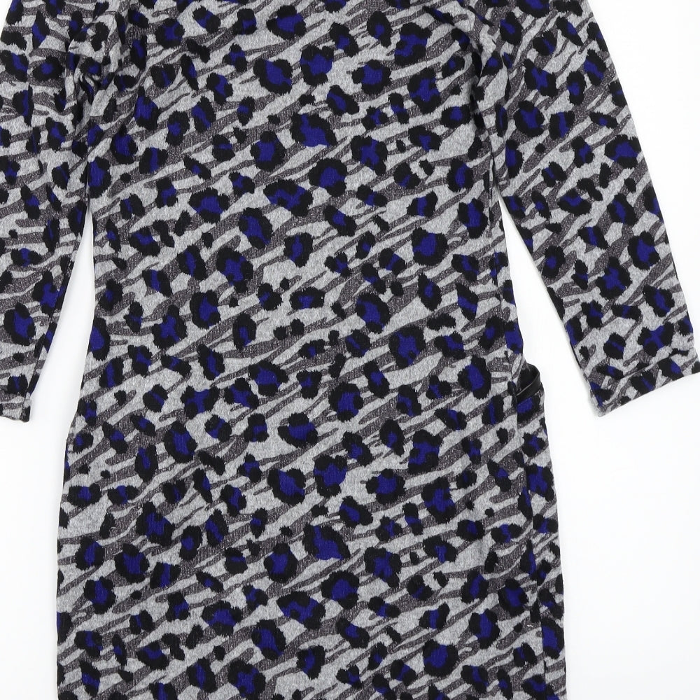 F&F Womens Grey Animal Print  A-Line  Size 8