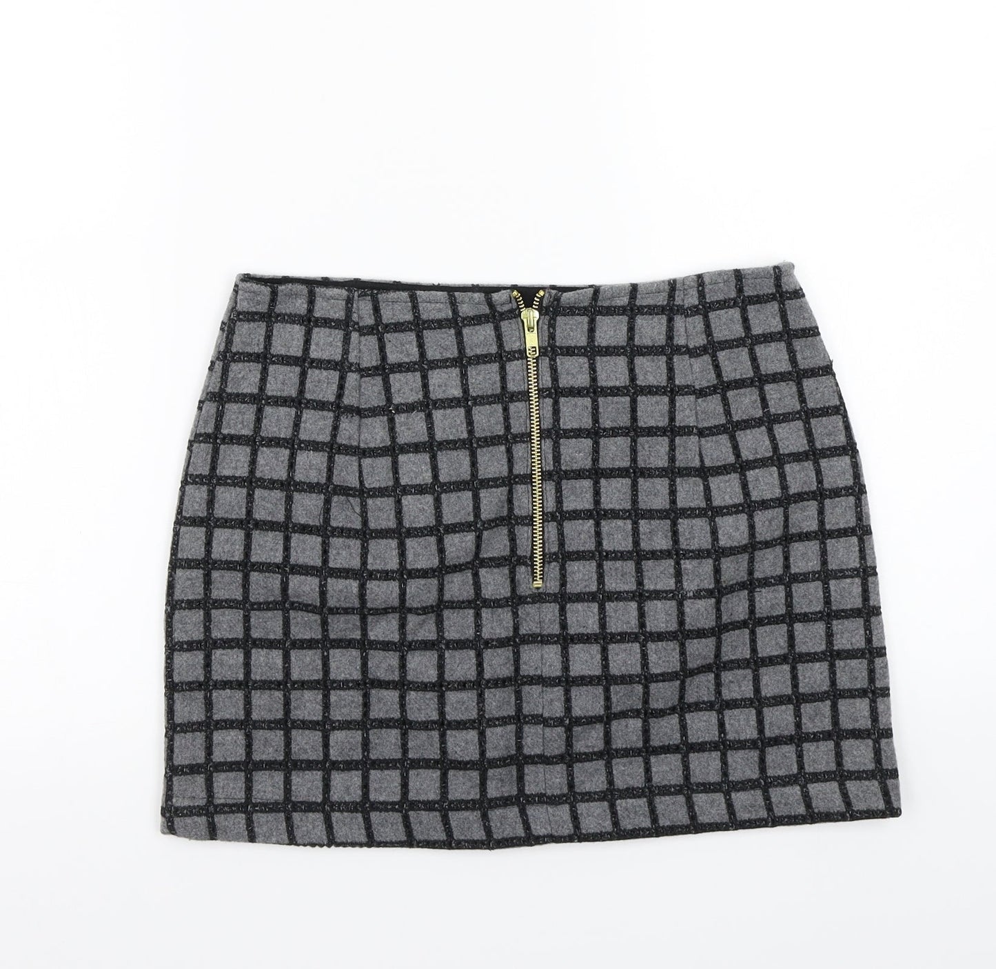 Topshop Womens Grey   A-Line Skirt Size 8