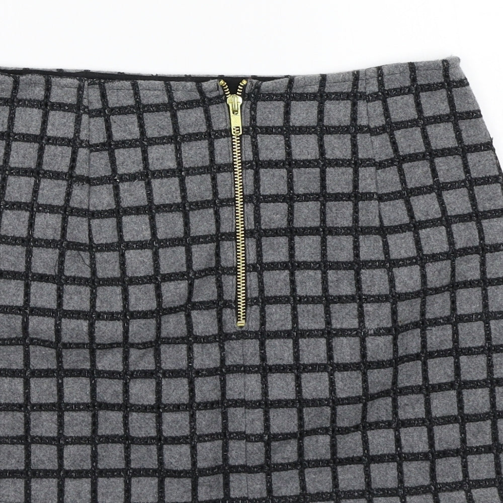 Topshop Womens Grey   A-Line Skirt Size 8