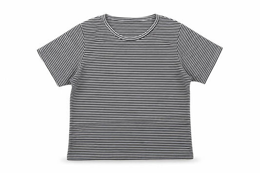 YS Collection Womens Black Striped  Basic T-Shirt Size 16