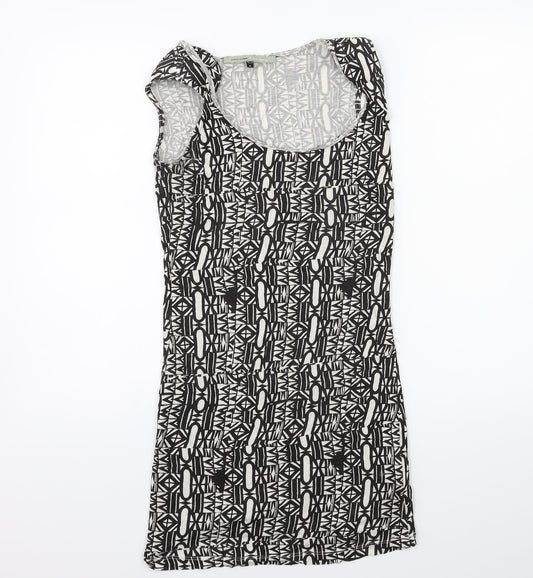 River Island Womens Black Geometric  Tank Dress  Size 8  - Shoulder Pads