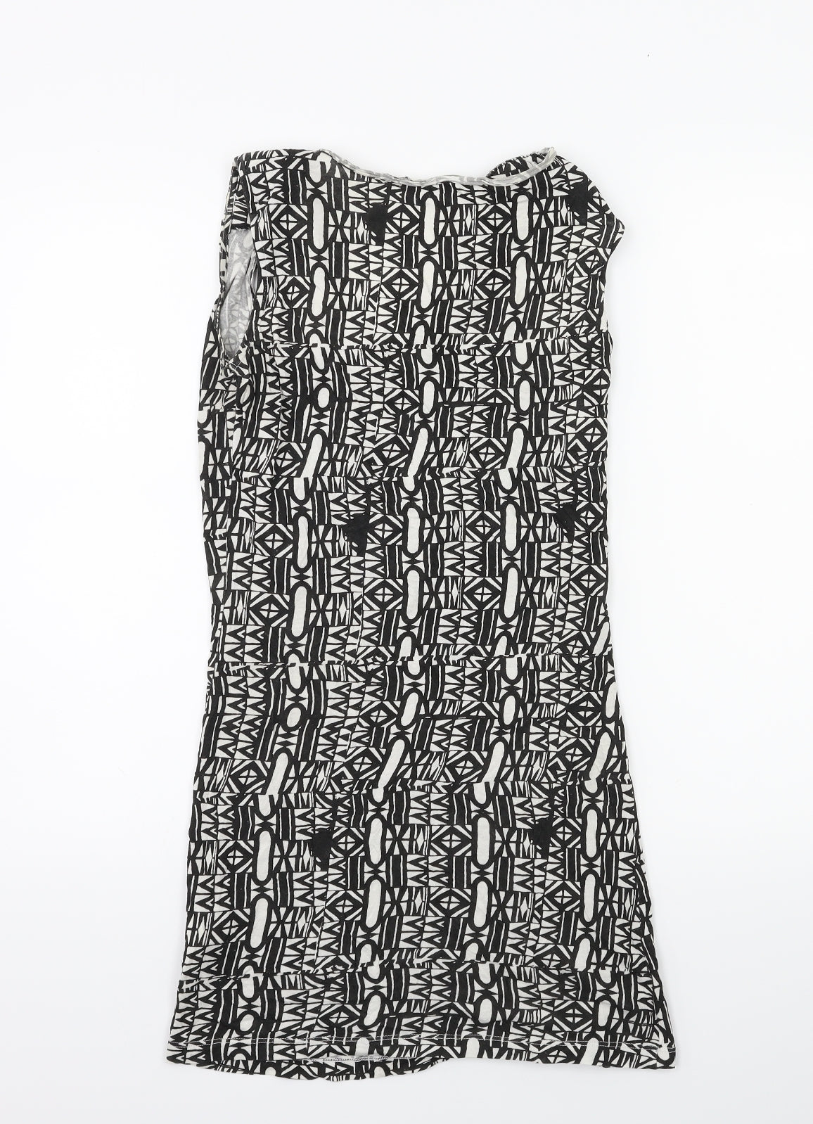 River Island Womens Black Geometric  Tank Dress  Size 8  - Shoulder Pads