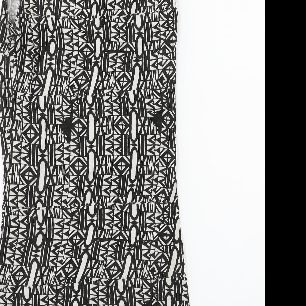 River Island Womens Black Geometric  Tank Dress  Size 8  - Shoulder Pads