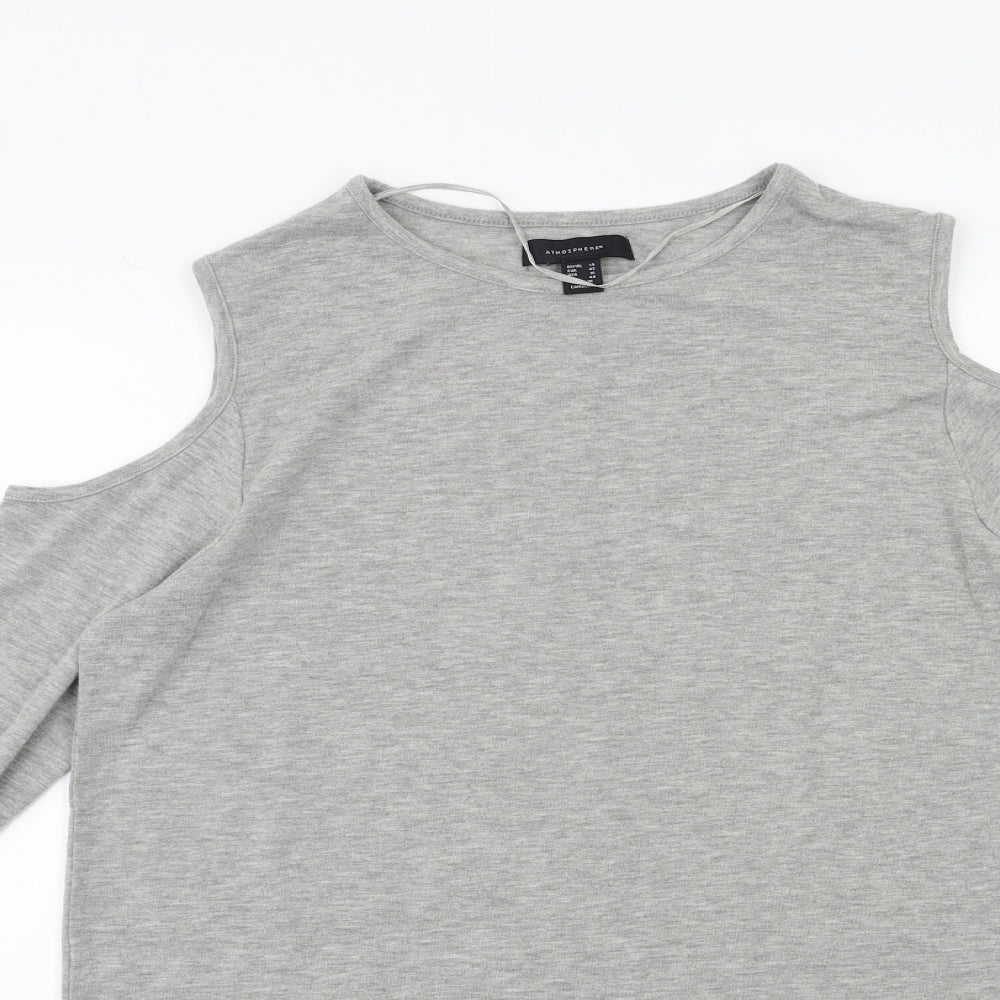 Atmosphere Womens Grey   Basic T-Shirt Size 14  - Open Shoulder