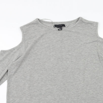 Atmosphere Womens Grey   Basic T-Shirt Size 14  - Open Shoulder