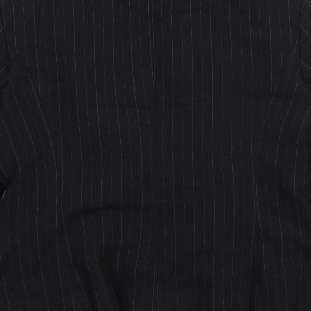 Preowrn Womens Black Striped  Jacket Suit Jacket Size 12