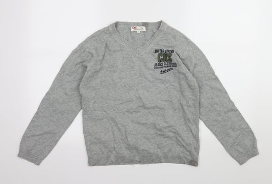 CKS Boys Grey  Knit Pullover Jumper Size 12 Years