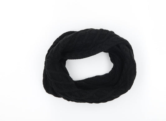 Symfoni Womens Black  Knit  Scarf   - Cable knit