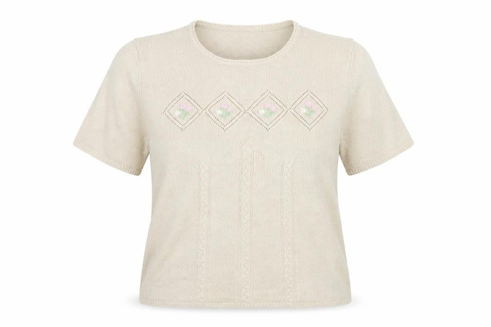 Bonmarché Womens Ivory Knit Basic T-Shirt Size XL