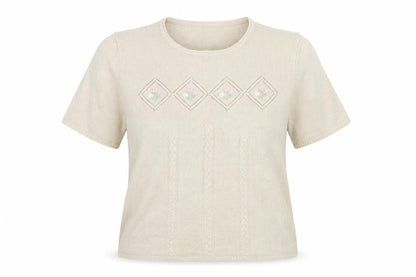 Bonmarché Womens Ivory Knit Basic T-Shirt Size XL