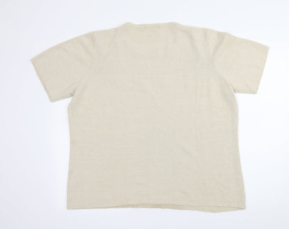 Bonmarché Womens Ivory Knit Basic T-Shirt Size XL