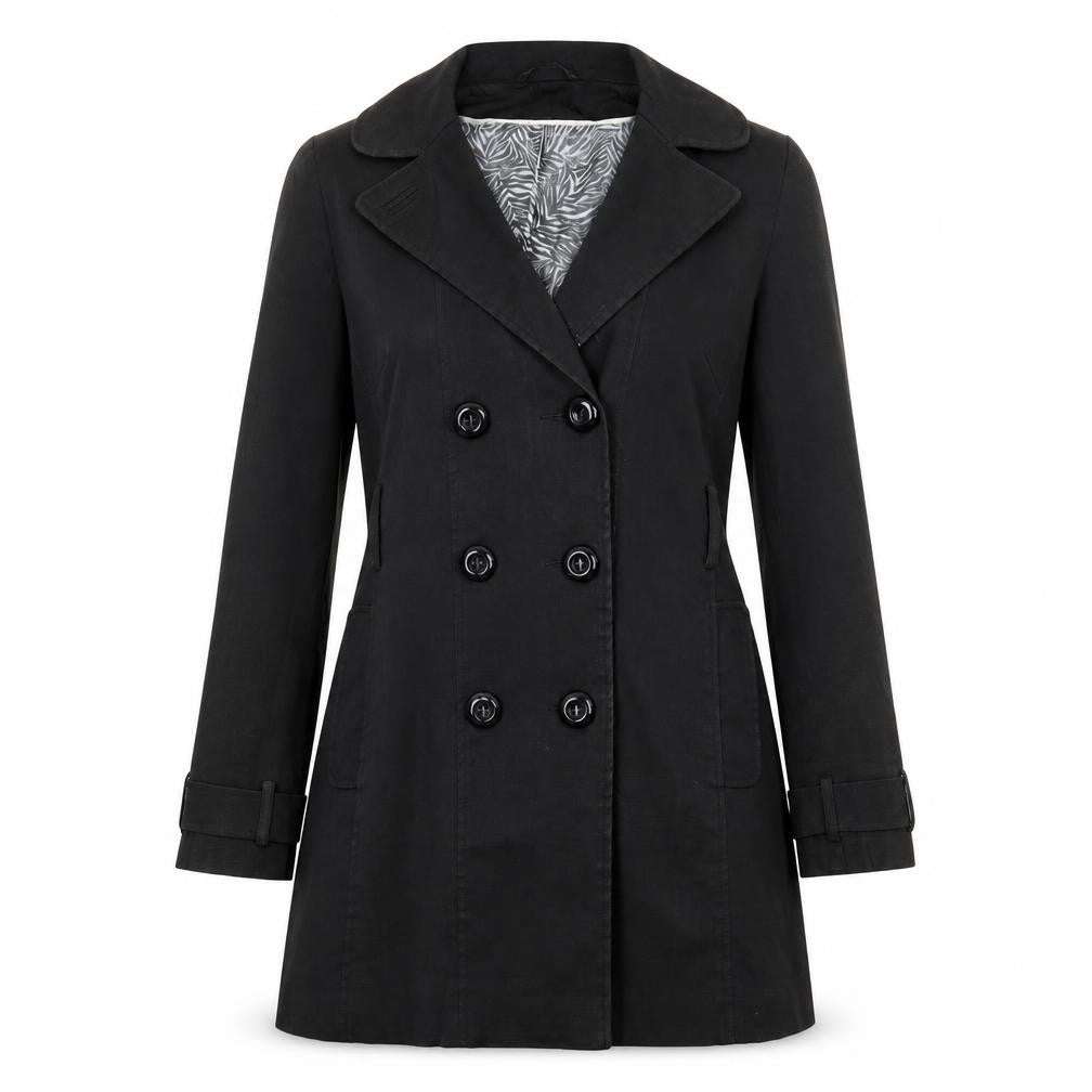 F& Womens Black   Overcoat Coat Size 10