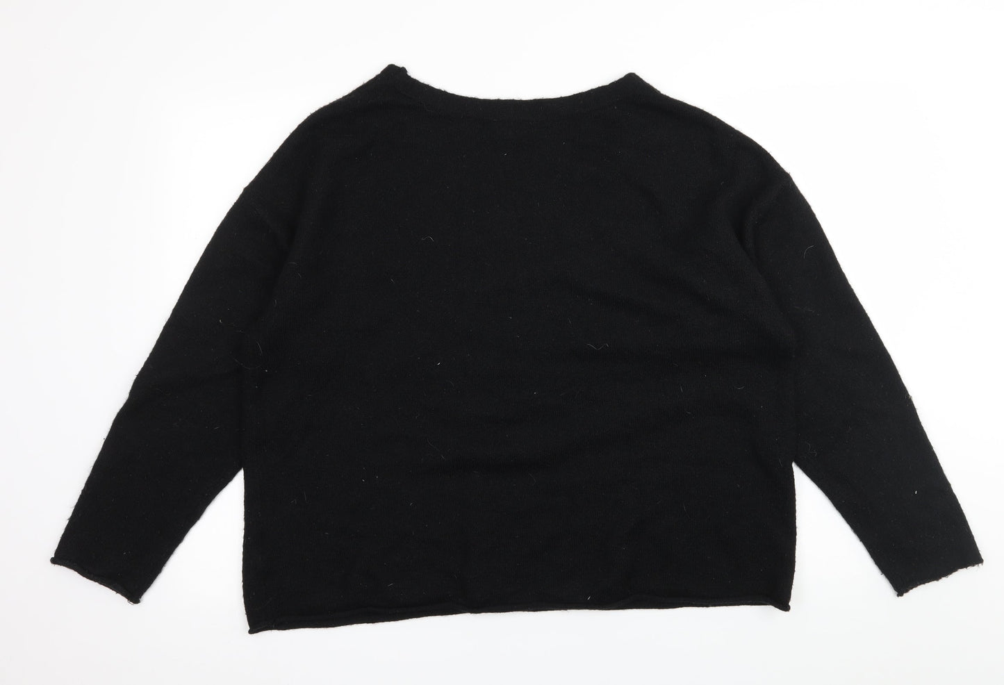 H&M Womens Black  Knit Pullover Jumper Size M
