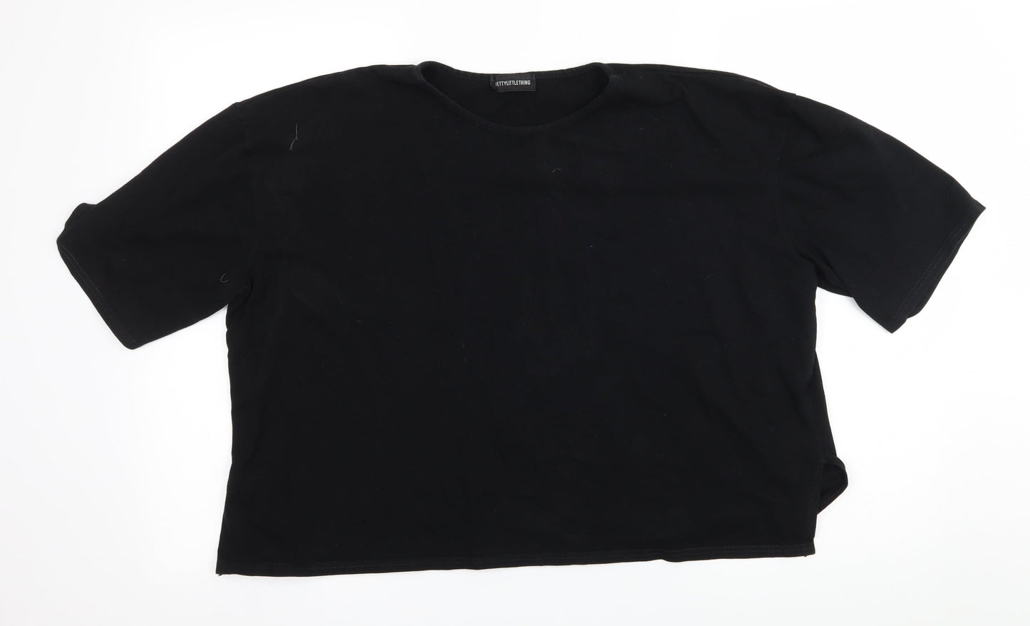 PRETTYLITTLETHING Womens Black  Jersey Basic T-Shirt Size 14