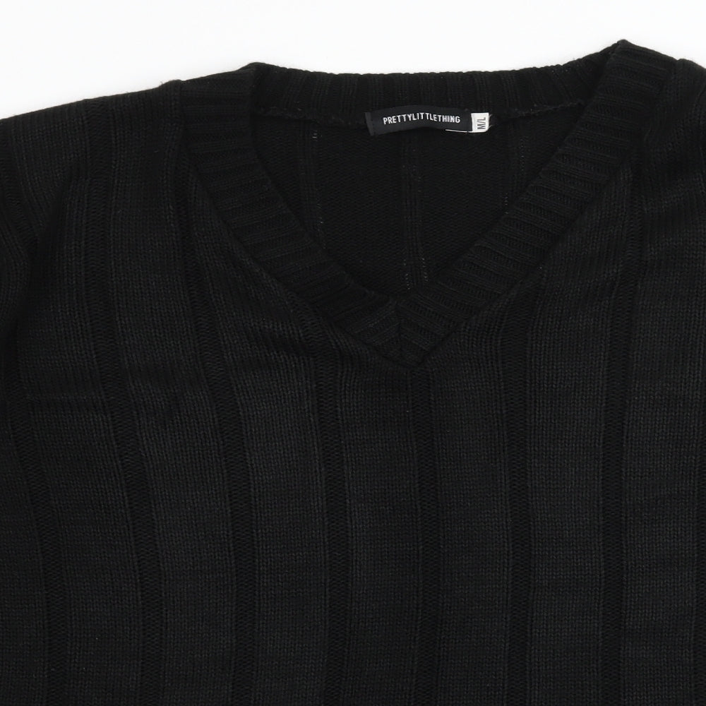 PRETTYLITTLETHING Womens Black  Knit Pullover Jumper Size M