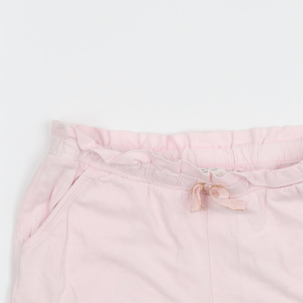 H&M Girls Pink  Jersey Paperbag Shorts Size 5-6 Years - Butterfly