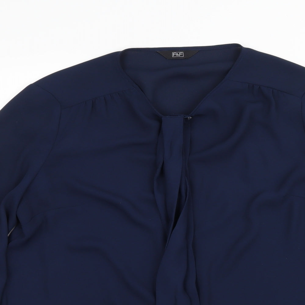 F&F Womens Blue  Chiffon Basic Blouse Size 8