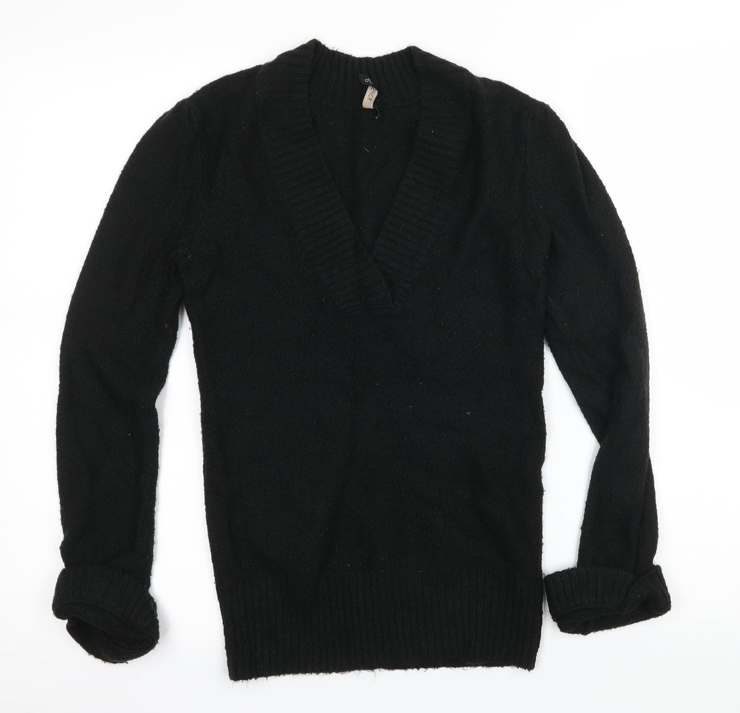 Topshop Womens Black  Knit Pullover Jumper Size 8