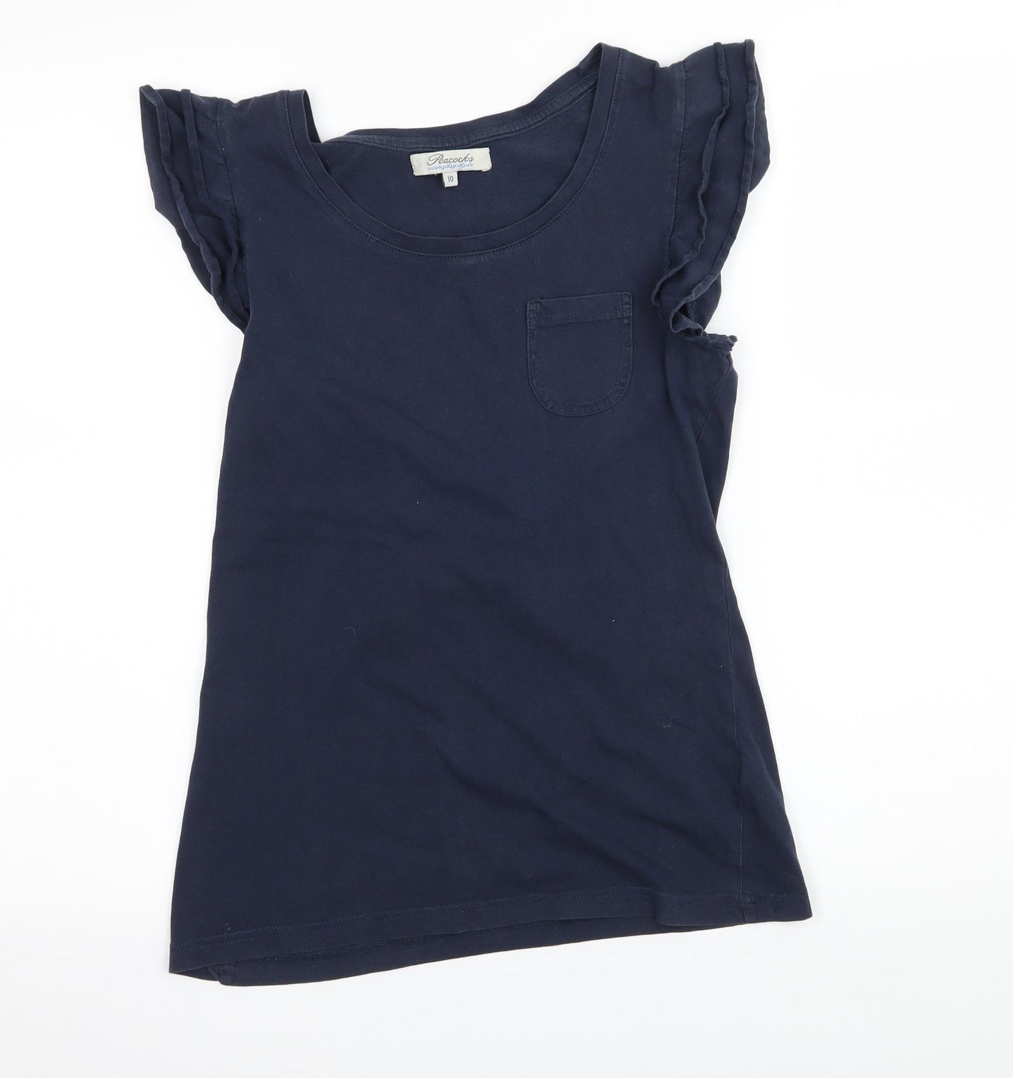 Peacocks Womens Blue  Jersey Basic T-Shirt Size 10