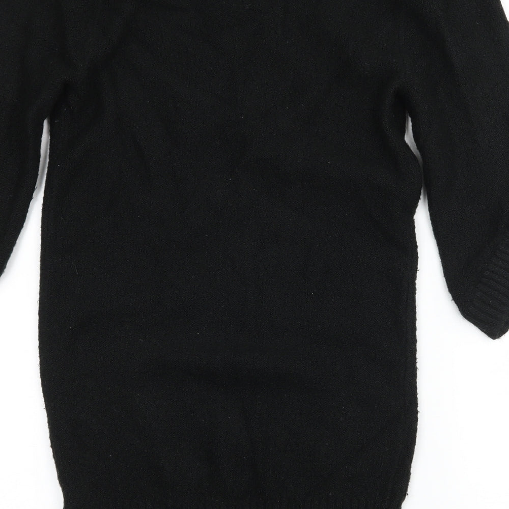 Topshop Womens Black  Knit Pullover Jumper Size 8