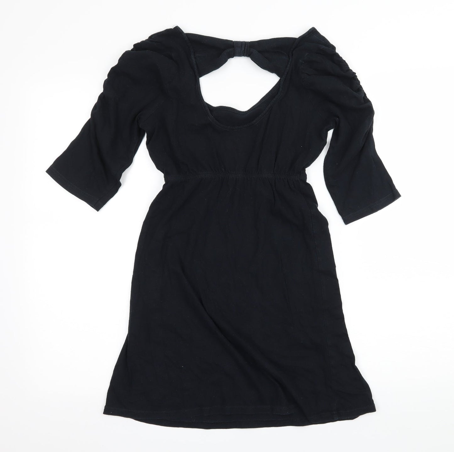 Dorothy Perkins Womens Black  Jersey Basic T-Shirt Size 6  - Cut out back