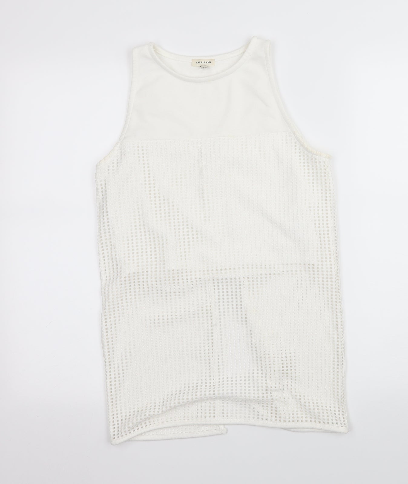 River Island Womens White   Basic Tank Size 10  - Open back