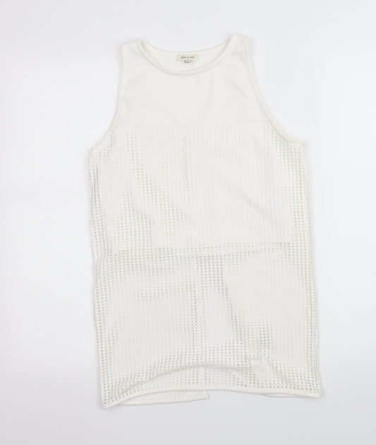 River Island Womens White   Basic Tank Size 10  - Open back