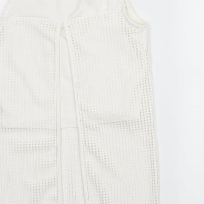 Preloved River Island Womens White   Basic Tank Size 10  - Open back - Label