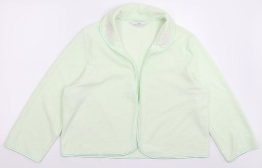 Marks and Spencer Womens Green Floral Fleece Jacket  Size 18