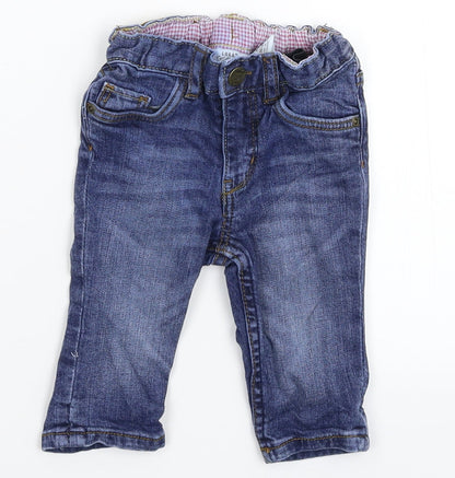 Preloved H&M Baby Blue  Denim Capri Jeans Size 3-6 Months - Front